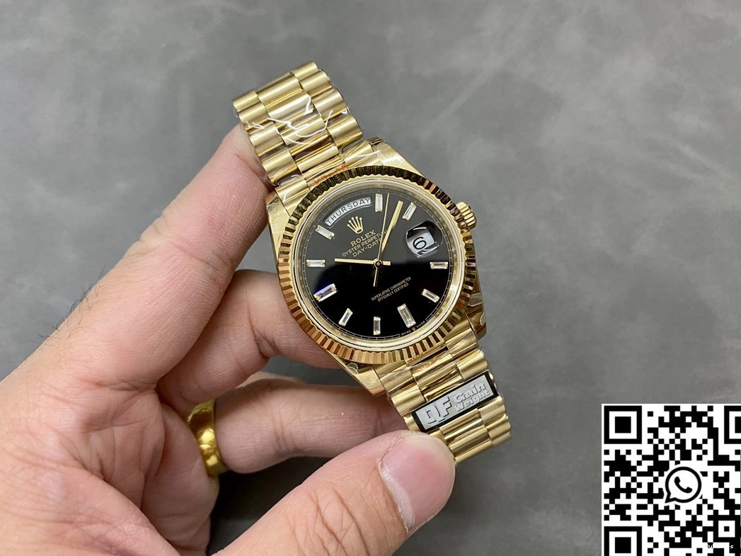 Black Tungsten Factory v5 Date Hourmarker Rolex M228238-0059 QF Dial Day Diamond Steel 1002